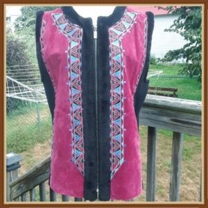 Bob Mackie Embroidered Suede Vest